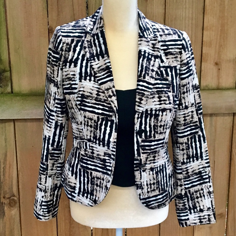 Calvin Klein Single Breasted Abstract Blazer EUC - Picture 2 of 8